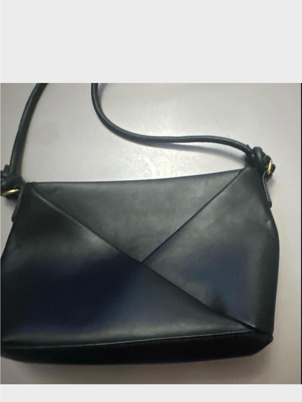 ANTIK KRAFT Black Small Envelope-Style Crossbody, Gold Hardware, Inner Pockets